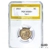 1913 Buffalo Nickel PGA MS66+ Type 1