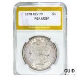 1878 Rev 79 Morgan Silver Dollar PGA MS64
