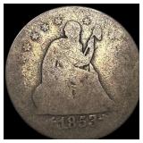 1853 Arrows Seated Liberty Quarter LIGHTLY CIRCULA