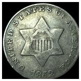 1852 Silver Three-Cent Piece NEARLY UNCIRCULATED