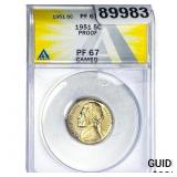 1951 Jefferson Nickel ANACS PF67 CAMEO