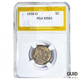 1938-D Buffalo Nickel PGA MS65