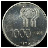 1978 Argentina Silver 1000 Pesos Proof
