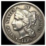 1889 Nickel Three-Cent Piece LIGHTLY CIRCULATED