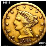 1865-S $2.50 Gold Quarter Eagle HIGH GRADE