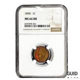 1890 Indian Head Cent NGC MS66 RB
