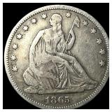 1865-S Silver Half Dollar LIGHTLY CIRCULATED