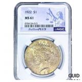 9 Silver Peace Dollar NGC MS61