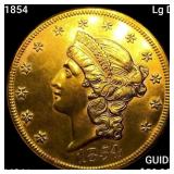 1854 Lg Dt $20 Gold Double Eagle UNCIRCULATED