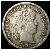 1907-S Silver Barber Dime