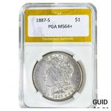 1887-S Morgan Silver Dollar PGA MS64+