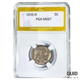1936-D Buffalo Nickel PGA MS67