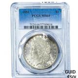 1881 Morgan Silver Dollar PCGS MS64