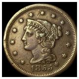 1855 Braided Hair Large Cent CHOICE AU