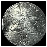1856 Silver Three-Cent Piece LIGHTLY CIRCULATED