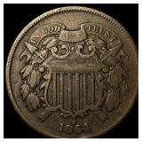 1864 Two-Cent Piece ABOUT UNCIRCULATED