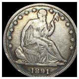 1891 Silver Half Dollar LIGHTLY CIRCULATED