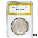 1902-O Morgan Silver Dollar PGA MS65+