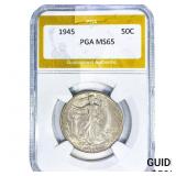 1945 Walking Liberty Half Dollar PGA MS65