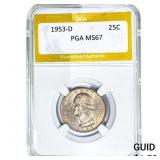 1953-D Washington Silver Quarter PGA MS67