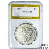 1901 Morgan Silver Dollar PGA AU55
