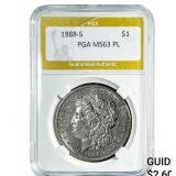 1888-S Morgan Silver Dollar PGA MS63 PL
