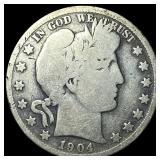 1904-S Silver Barber Half Dollar LIGHTLY CIRCULATE