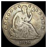 1876 Seated Liberty Half Dollar LIGHTLY CIRCULATED