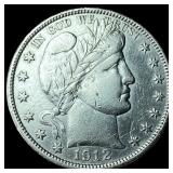 1912-S Silver Barber Half Dollar CLOSELY UNCIRCULA
