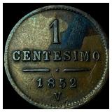1852 Italy Lombardy-Venetia Copper Centesimo
