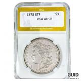 1878 8TF Morgan Silver Dollar PGA AU58