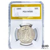 1945 Walking Liberty Half Dollar PGA MS66
