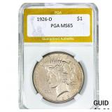 1926-D Silver Peace Dollar PGA MS65