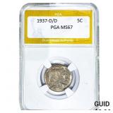1937-D/D Buffalo Nickel PGA MS67