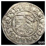 1515 German States Kempten Silver 1/2 Batzen