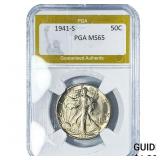 1941-S Walking Liberty Half Dollar PGA MS65