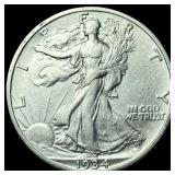 1934-S Silver Walking Liberty Half Dollar NEARLY U