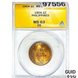 1904 1C Phillipines ANACS MS63 RB