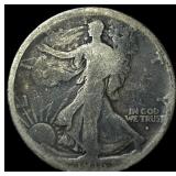 1916-D Silver Walking Liberty Half Dollar NICELY C