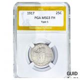 1917 Standing Liberty Quarter PGA MS63 FH Type 1