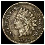 1862 Copper-Nickel Indian Head Cent NEARLY UNCIRCU