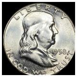 1958 Franklin Half Dollar GEM BU