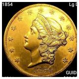 1854 Lg Dt $20 Gold Double Eagle UNCIRCULATED