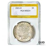 1921-D Morgan Silver Dollar PGA MS63+