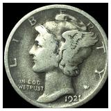 1921-S Silver Mercury Dime LIGHTLY CIRCULATED