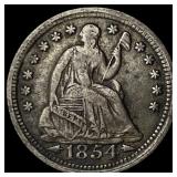 1854 Arrows Seated Liberty Half Dime NEARLY UNCIRC