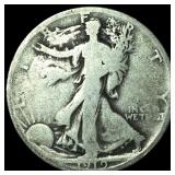 1916-S Silver Walking Liberty Half Dollar LIGHTLY
