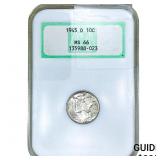1945-D Mercury Silver Dime NGC MS66