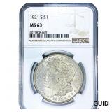 1921-S Morgan Silver Dollar NGC MS63