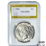 1928 Silver Peace Dollar PGA MS65